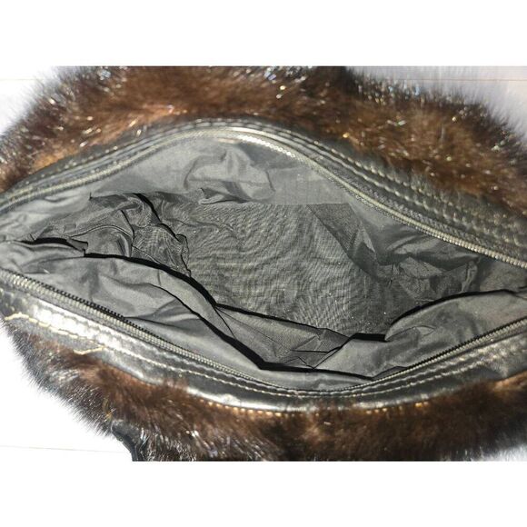 Vintage 1950s Dark Brown Fox Handbag - Picture 12 of 12